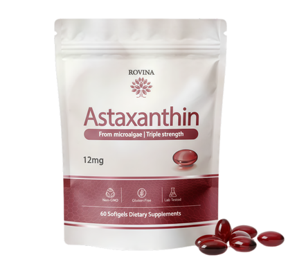 ROVINA Astaxanthin 12mg Softgels, Triple Strength Antioxidant