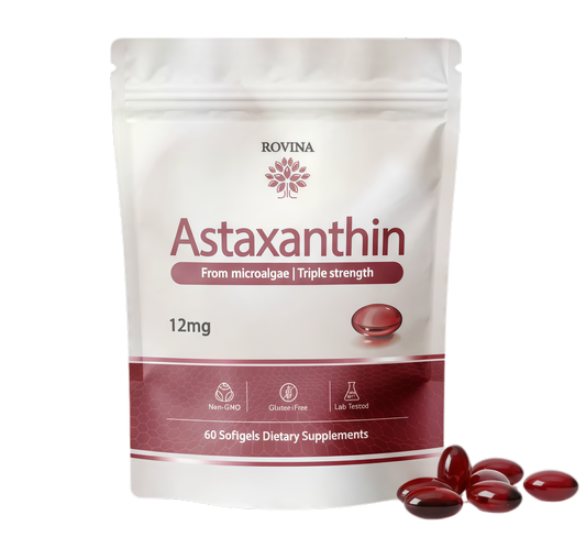 ROVINA Astaxanthin 12mg Softgels, Triple Strength Antioxidant