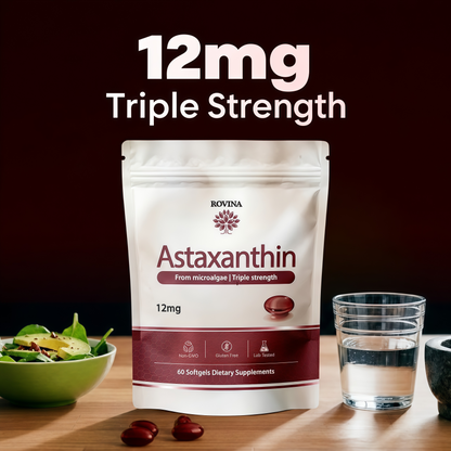 ROVINA Astaxanthin 12mg Softgels, Triple Strength Antioxidant